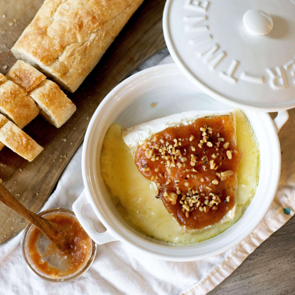 Simple Baked Brie with Spice Caramel Pear Jam Recipe