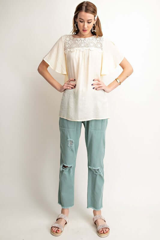 Go with the Flow Crepe Blouse