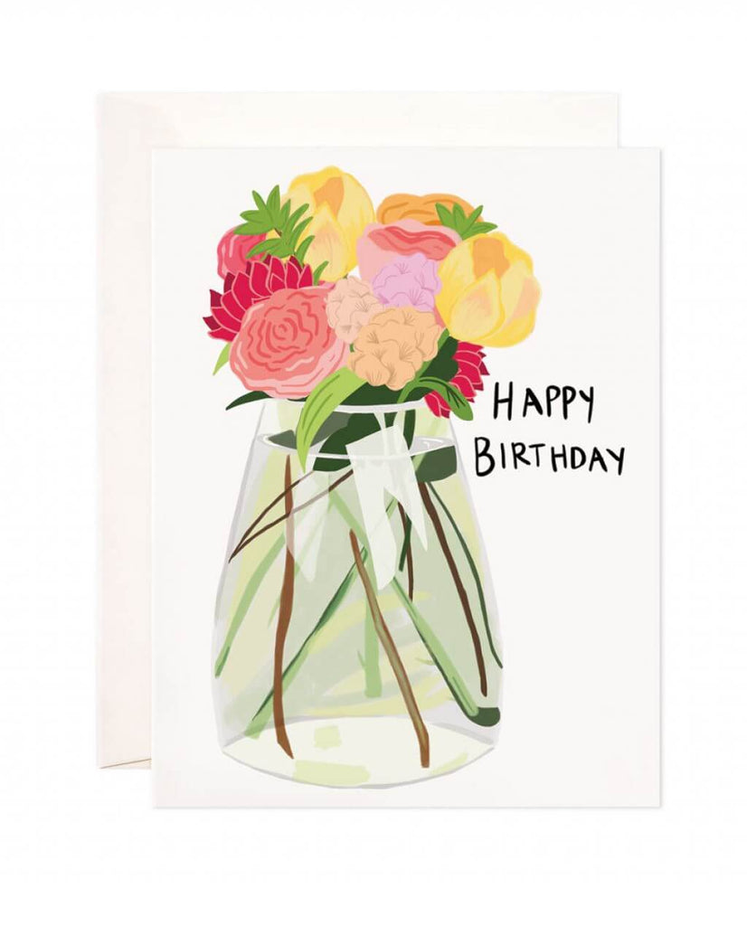 Bloomwolf Studio - Flower Vase Birthday Greeting Card