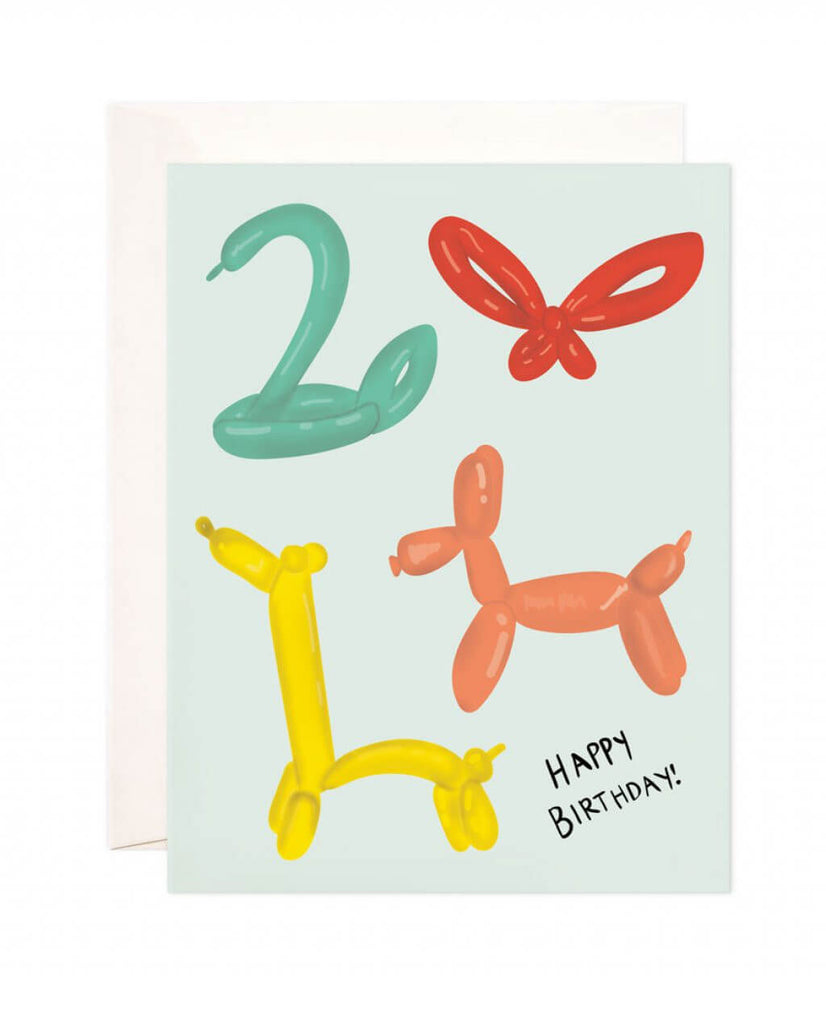 Bloomwolf Studio - Birthday Balloon Animals Greeting Card